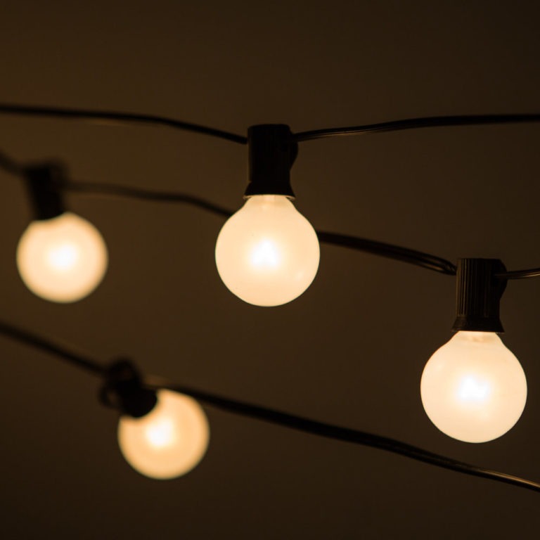 String Light Set Frosted G40 String Lights with White Wire