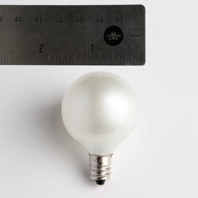 Box of 25) G40 WHITE SATIN PEARL C7 (E12) Base Light Bulbs 