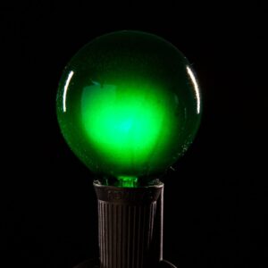 (Box of 25) G50 GREEN SATIN C9 (E17) Base Light Bulbs