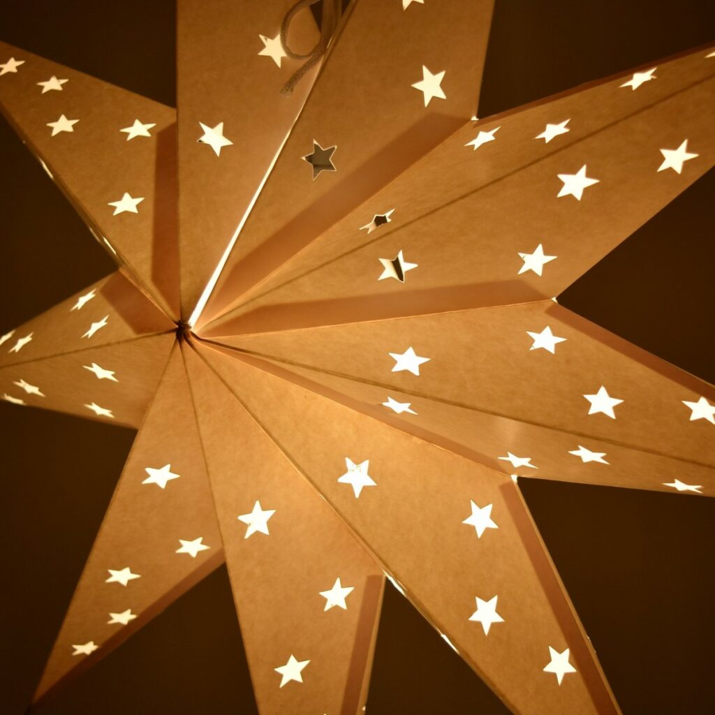 (S215) 9 Pointed White Paper Star