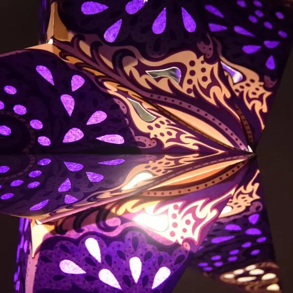(S254) Purple Charm Paper Star Lantern - Image 5