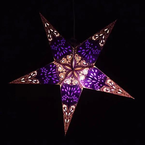 (S254) Purple Charm Paper Star Lantern - Image 2