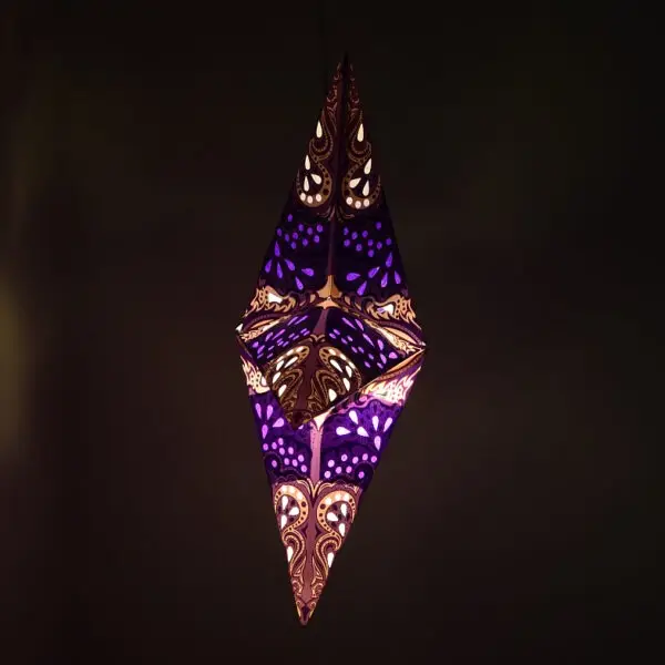 (S254) Purple Charm Paper Star Lantern - Image 4