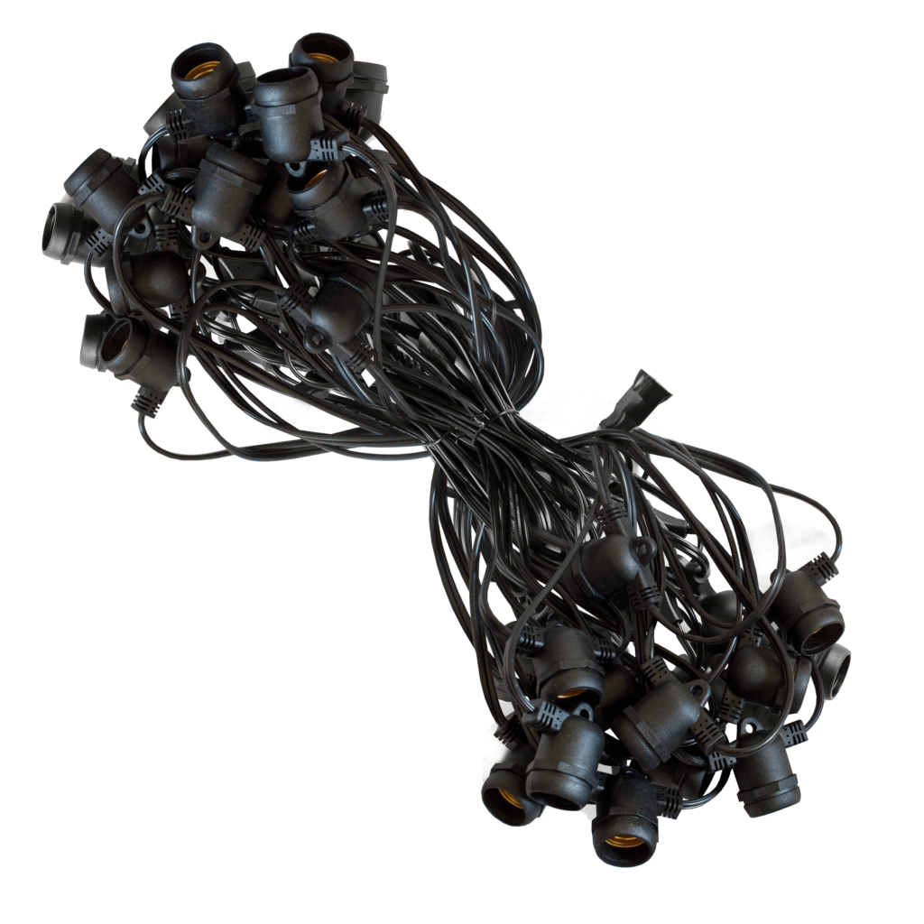 100 Foot E26 Commercial Grade Light Strings Socket 16 Gauge Wire