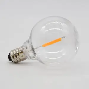 (Box of 25) G40 Plastic LED Filament C7 (E12) Base Light Bulbs