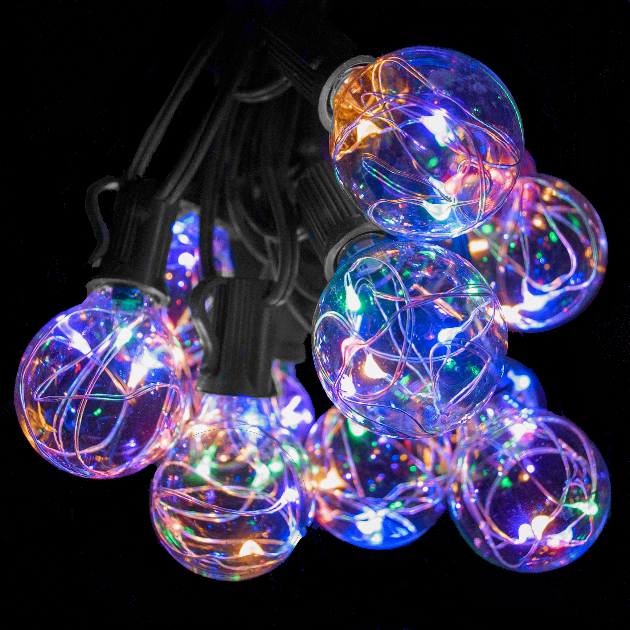 (Box of 25) G40 Multi Colored LED Fairy C7 (E12) Base Light Bulbs - Image 4