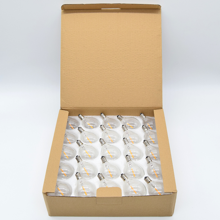 (Box of 25) LED Filament G50 CLEAR C7 (E12) Base Light Bulbs - Image 4