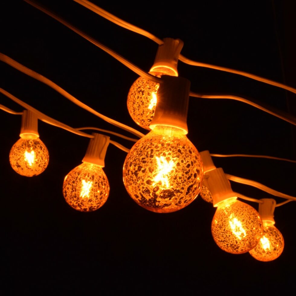 G50 Mercury Gold String Light Sets with White Wire - Hometown Evolution Inc