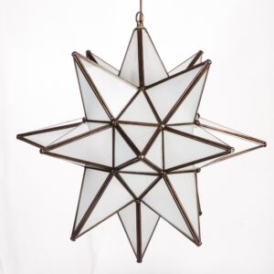 "As Is" 18 Inch Frosted White Glass Star Light (#19) 20% Off!