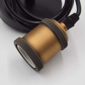 4 Foot Cable with Single Socket - Brown Brass
