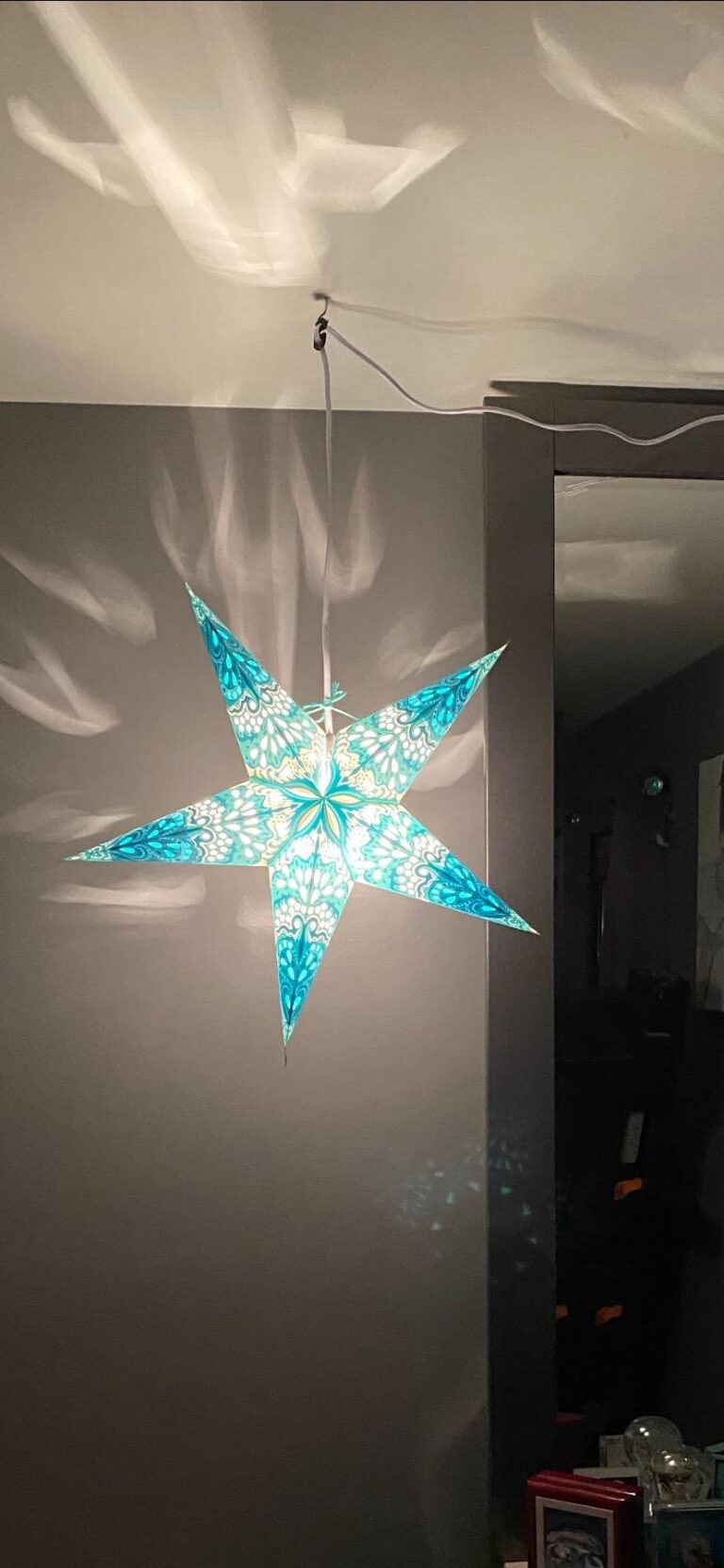 (S265) Turquoise Charm Paper Star Lantern photo review