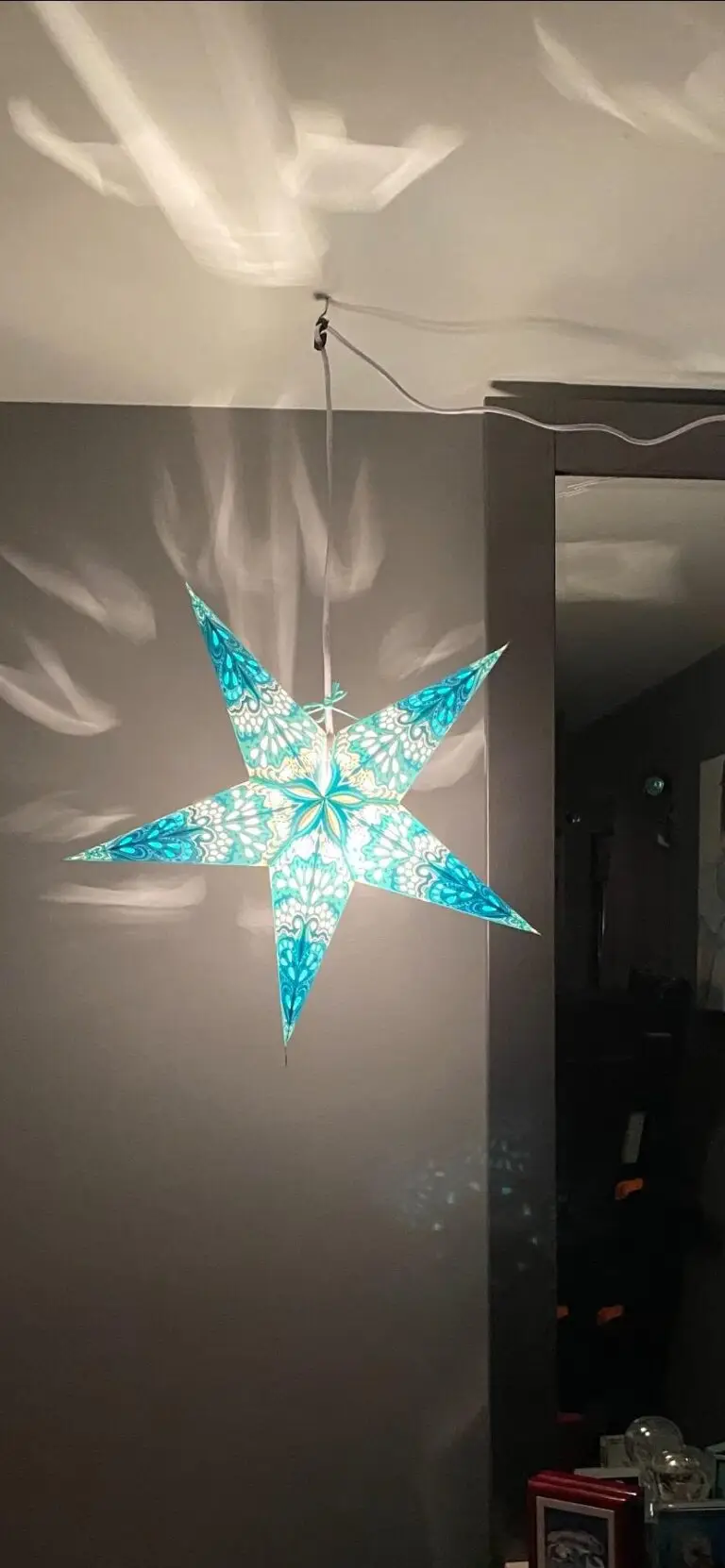 (S265) Turquoise Charm Paper Star Lantern photo review