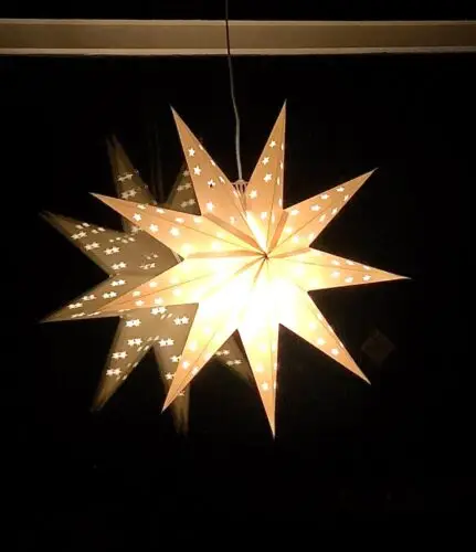 (S215) 9 Pointed White Paper Star Lantern photo review