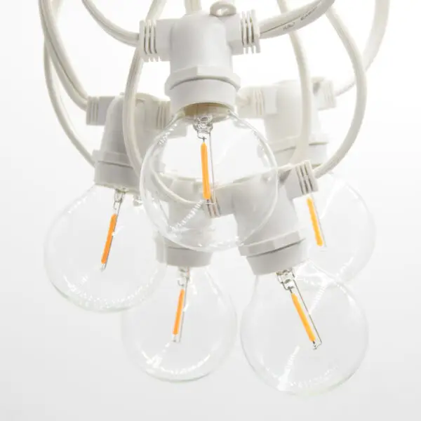 C9 Commercial String Lights with White Wire and G50 LED Filament Light Bulbs - Image 2