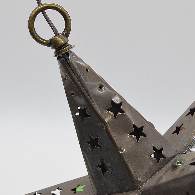 "As Is" 12 Inch Tin Star Light - Star Cut with Marbles (#65) 15% Off! - Image 5