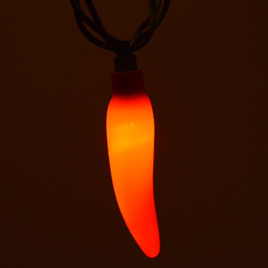 LED Multi-Colored Chili Pepper String Lights with Green Wire - Image 2