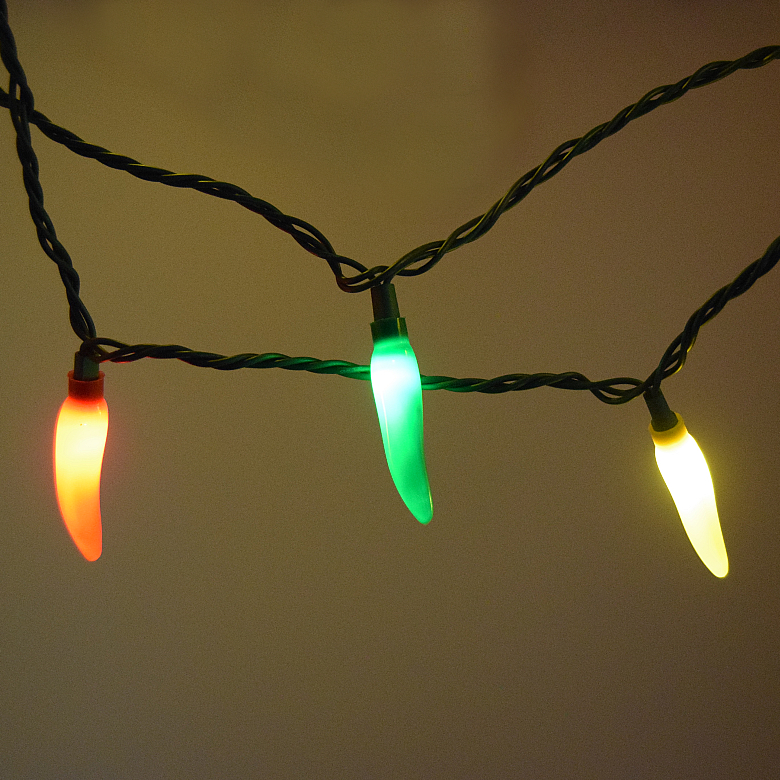 LED Multi-Colored Chili Pepper String Lights with Green Wire - Image 4