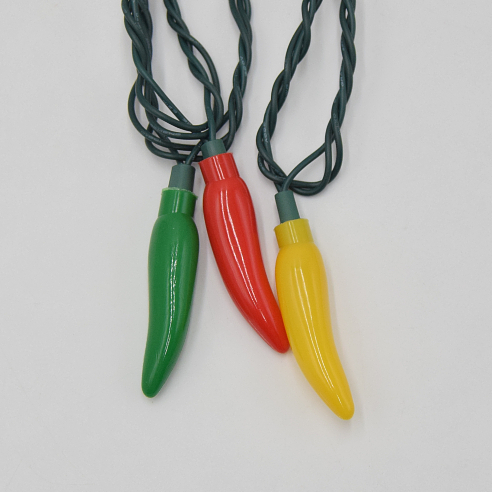 LED Multi-Colored Chili Pepper String Lights with Green Wire - Image 3