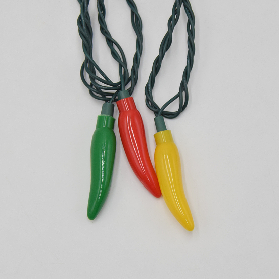LED Multi-Colored Chili Pepper String Lights with Green Wire - Image 3