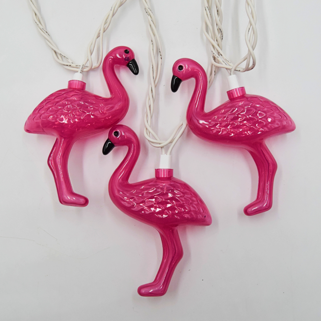 LED Pink Flamingo String Lights with White Wire - Image 3