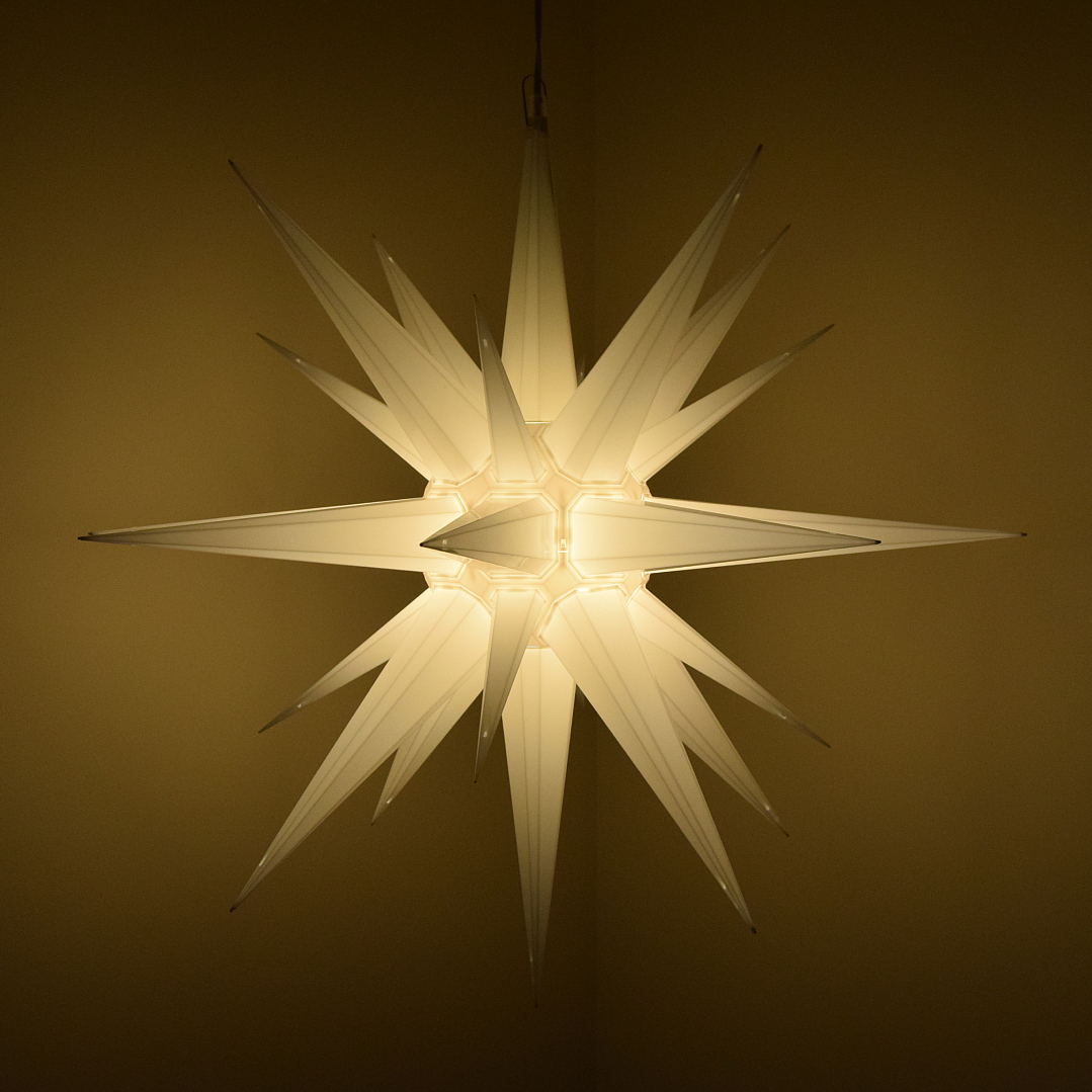 24" White Moravian Star Light