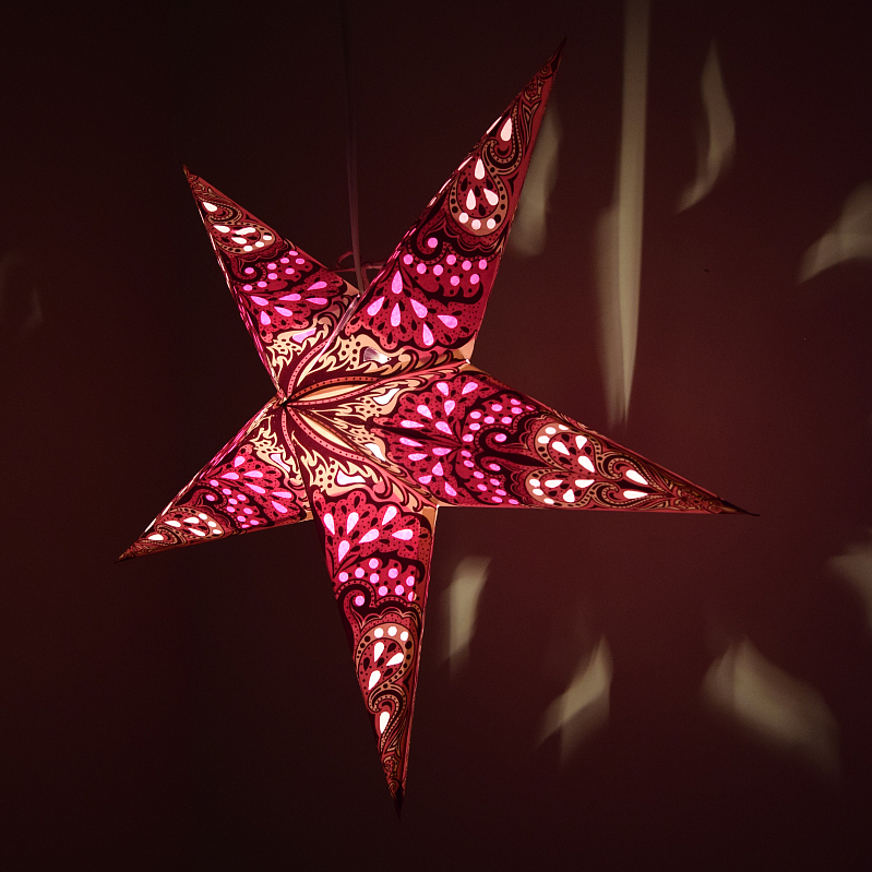 (S277) Orchid Charm Paper Star Lantern - Image 3