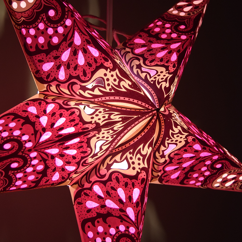 (S277) Orchid Charm Paper Star Lantern - Image 4