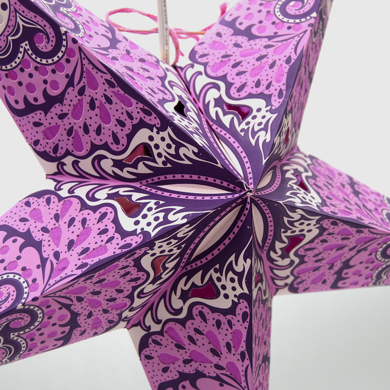 (S277) Orchid Charm Paper Star Lantern - Image 2