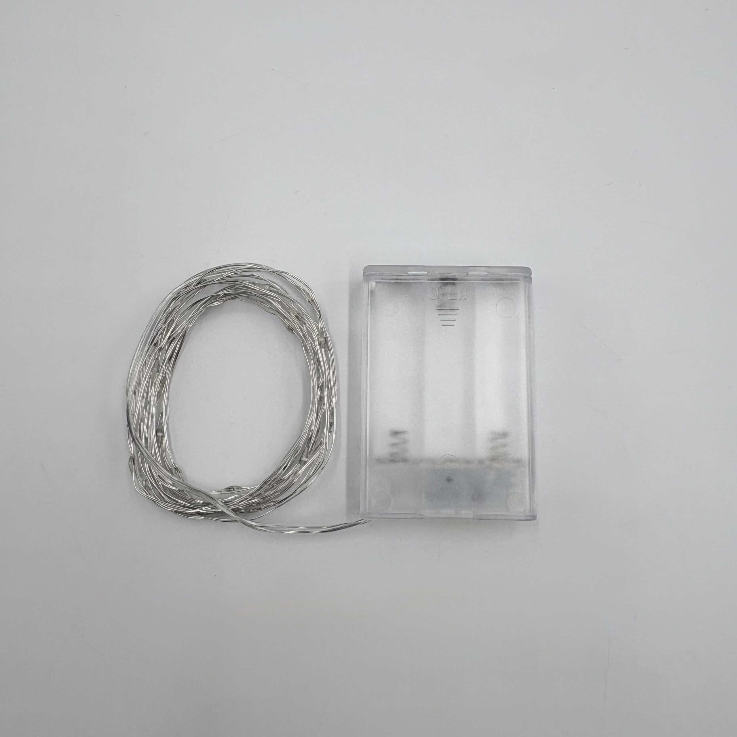 11 Foot - Battery Operated LED Fairy Lights - Waterproof with 31 Green Micro LED Lights on Silver Wire - Clearance - Image 2